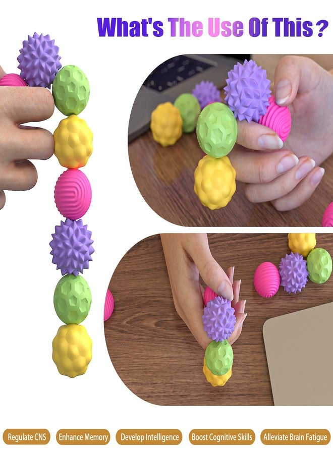 WorWoder Silicone Magnetic Balls Fidget Toys for Adults & Teens, 8PCS Stress Relief Sensory Toys for Autism ADHD Anxiety, Fun Textures Gadgets,Office Desk Toy,Stocking Stuffers for Women Men Teen Gift - Image 5